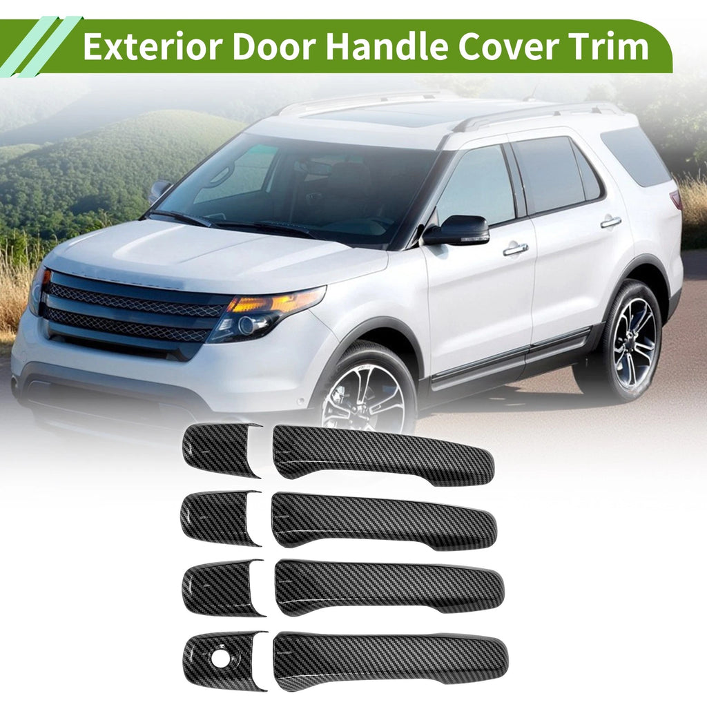 Set of 1 Exterior Door Handle Cover Trim for Ford Explorer (2011–2019) Carbon Fiber Black