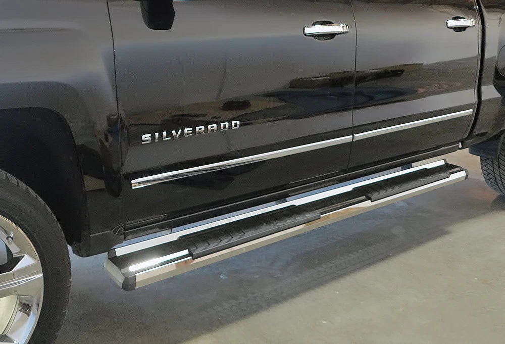 Chrome Running Boards for Chevy Silverado GMC Sierra Crew Cab (2007-2018)
