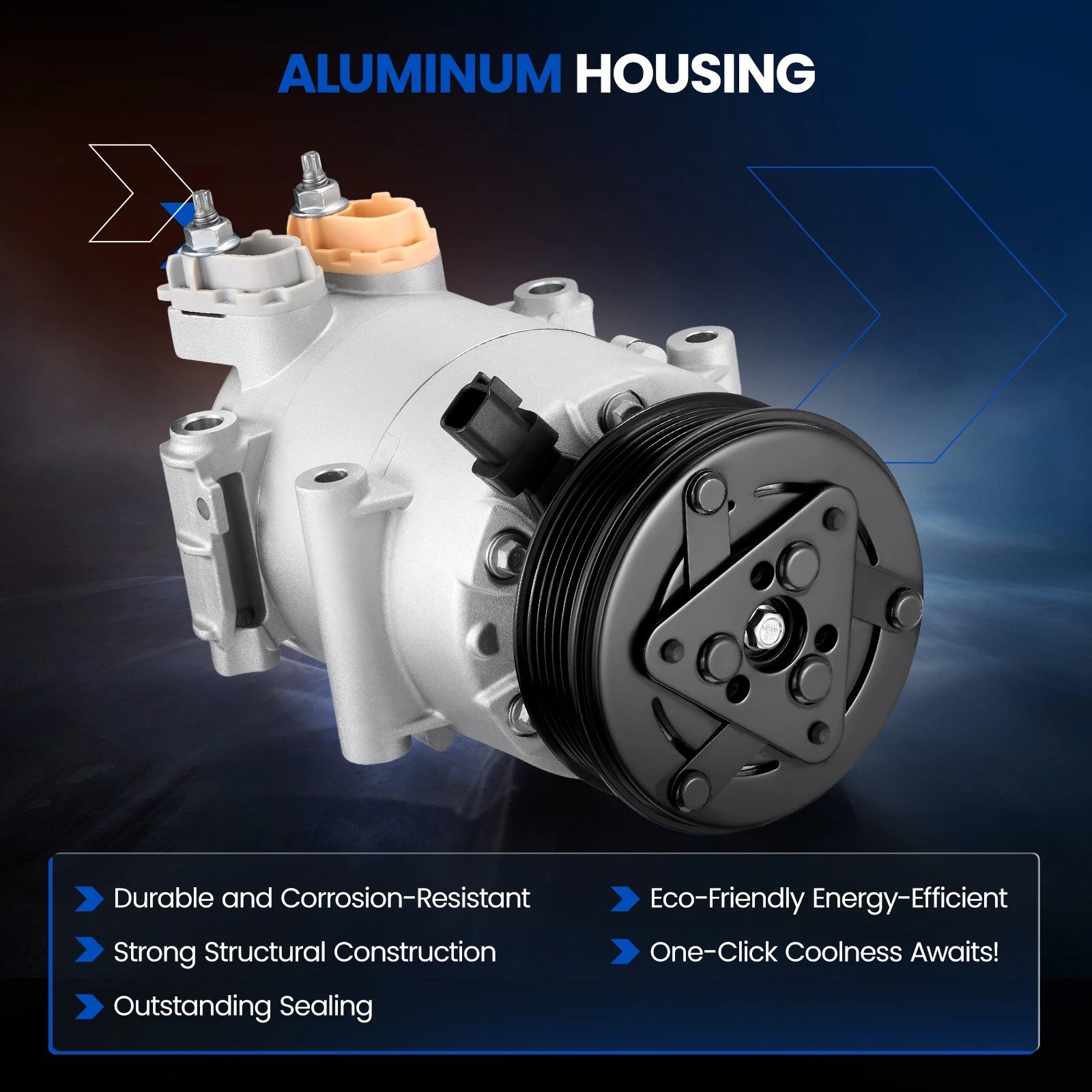 A/C Compressor w/ Clutch for Ford Fiesta 1.6L (2014–2019), EcoSport 2.0L (2018–2019) CO 9781C