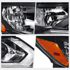 Right Side Headlight for Nissan Rogue (2017–2020) OE Style Black Housing Amber Corner
