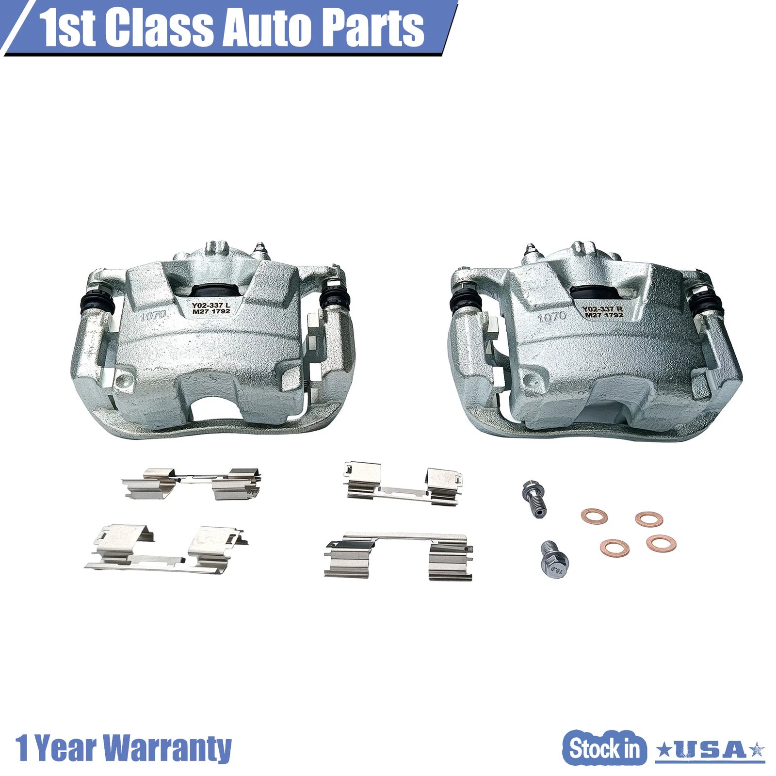 2X Front Brake Calipers with Bracket for Buick Encore, Cruze, Trax, Volt (2013-2021)