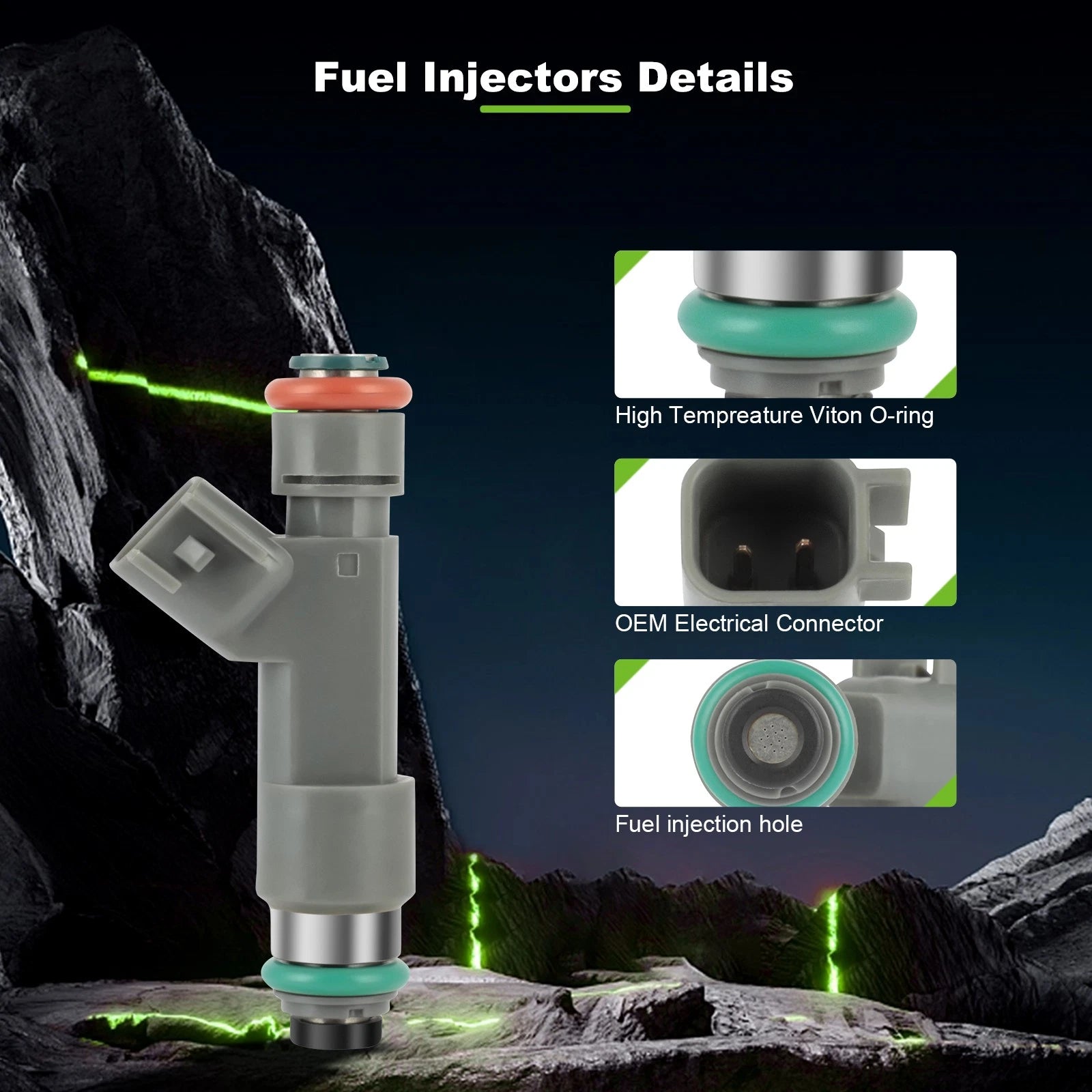 Set of 4 Fuel Injectors for Chevrolet HHR (2009–2011), Malibu (2010–2012), Pontiac G6 (2010) 2.4L