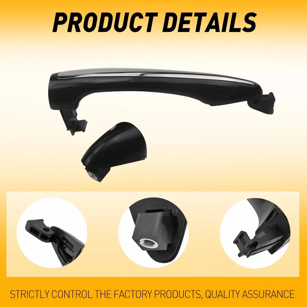 Outer Rear Door Handle for Kia Forte  - Primed Black, Left Side