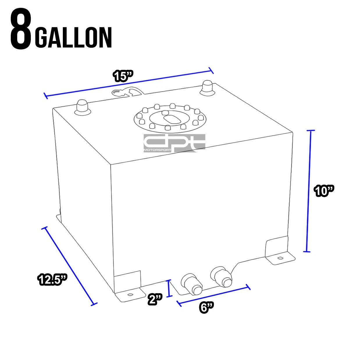 8 Gallon Lightweight Red Coat Aluminum Fuel Cell Tank for Race Drift (N/A)