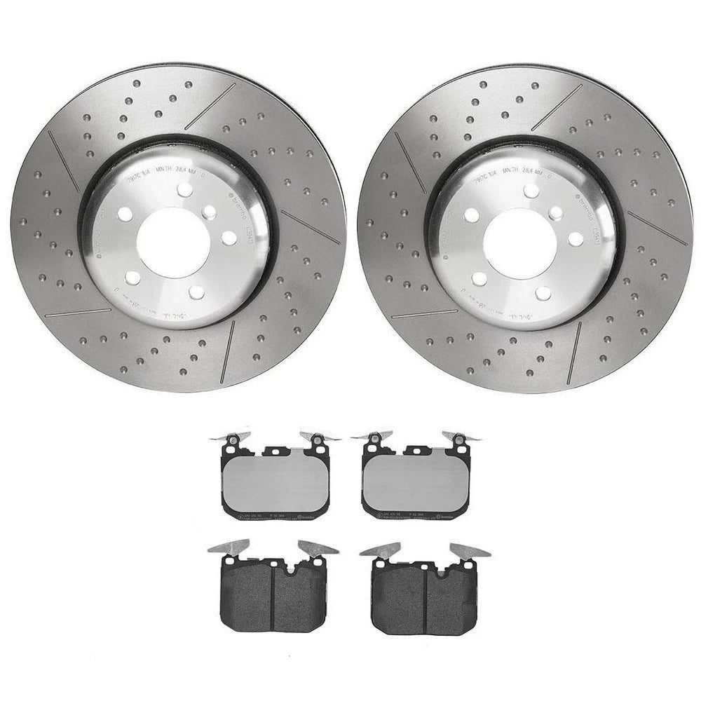 Brembo Front M Performance Brake Kit Rotors Low-Met Pads for BMW F30 F32 F33 F36 (2012–2019)