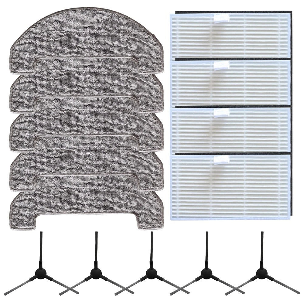 Mop Cloths and Filter Side Brush for BPMIO B15 B15 Plus (2018–2021)