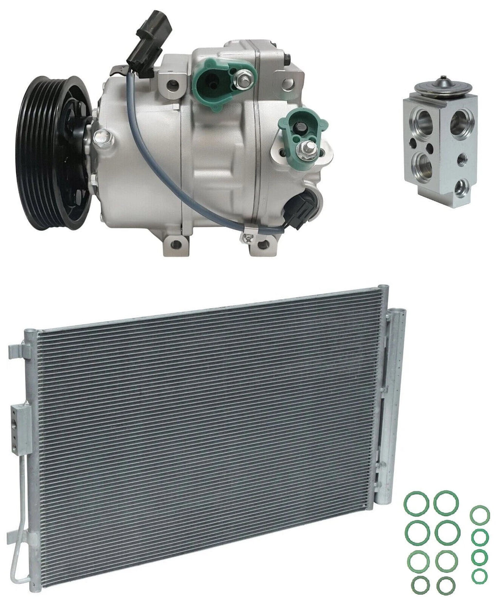 AC Compressor Kit With Condenser for Hyundai Santa Fe 3.3L (2017–2019)
