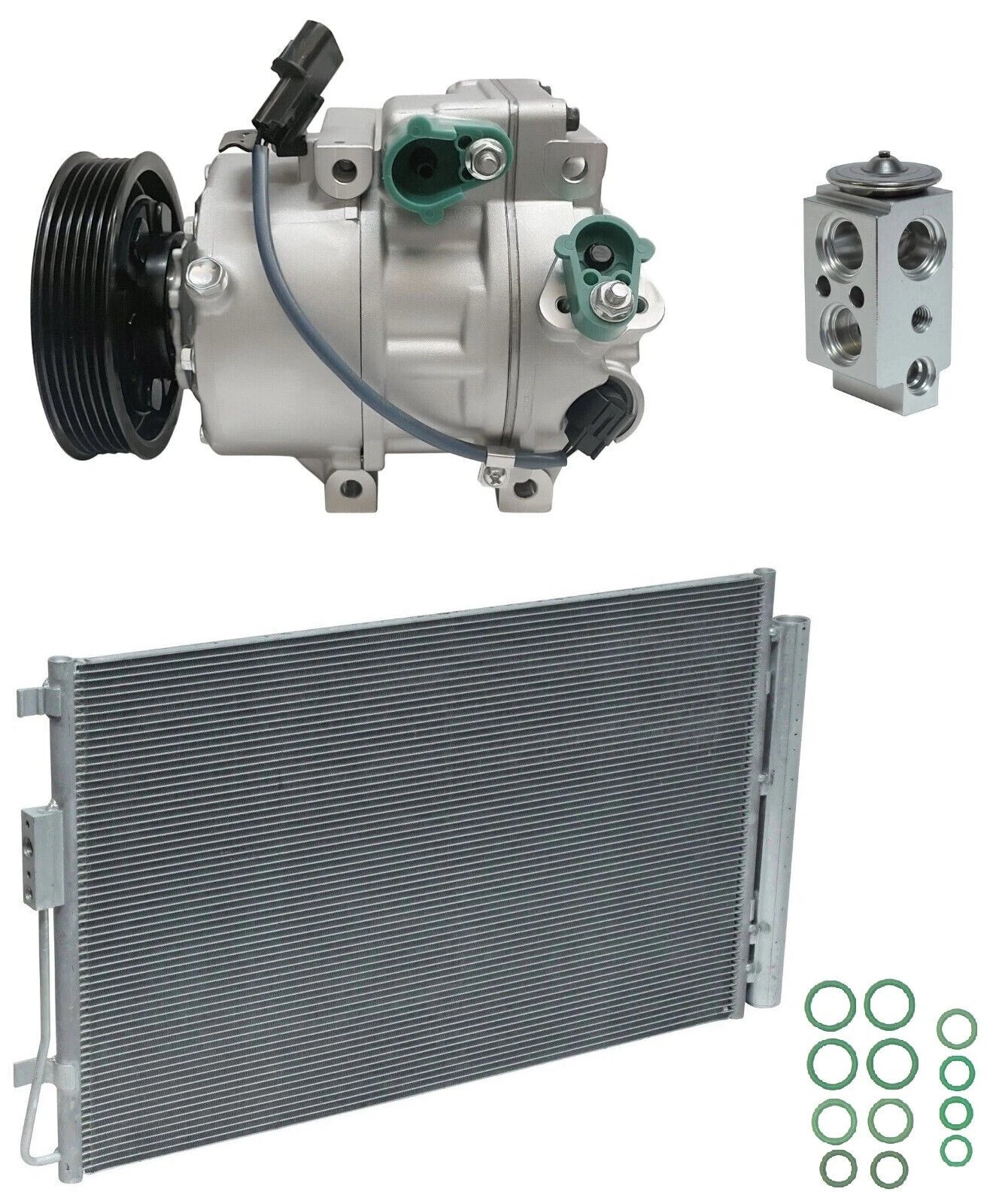 AC Compressor Kit With Condenser for Hyundai Santa Fe 3.3L (2017–2019)