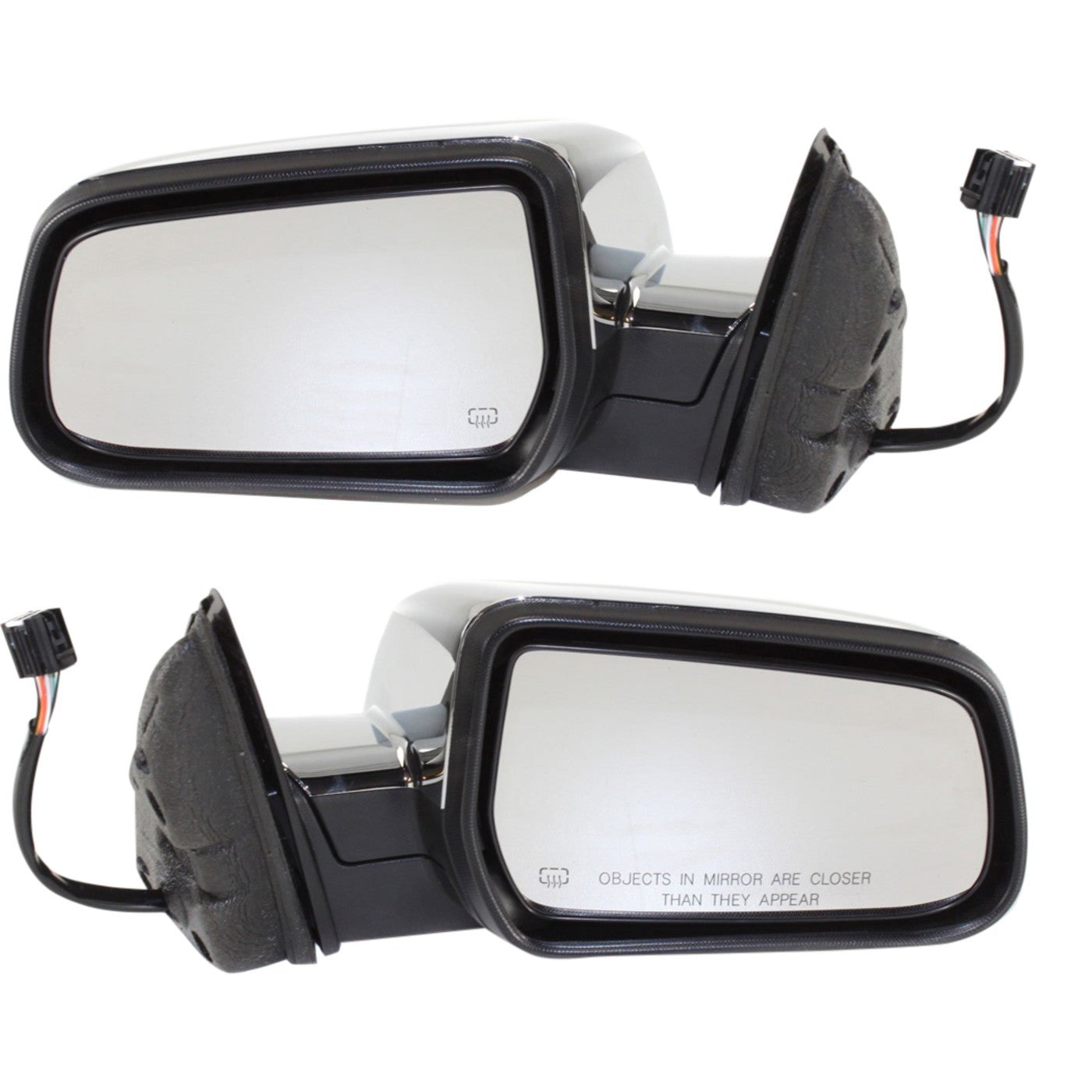 Power Mirror Set of 2 for Chevy Equinox (2010–2017) Heated Chrome Manual Folding