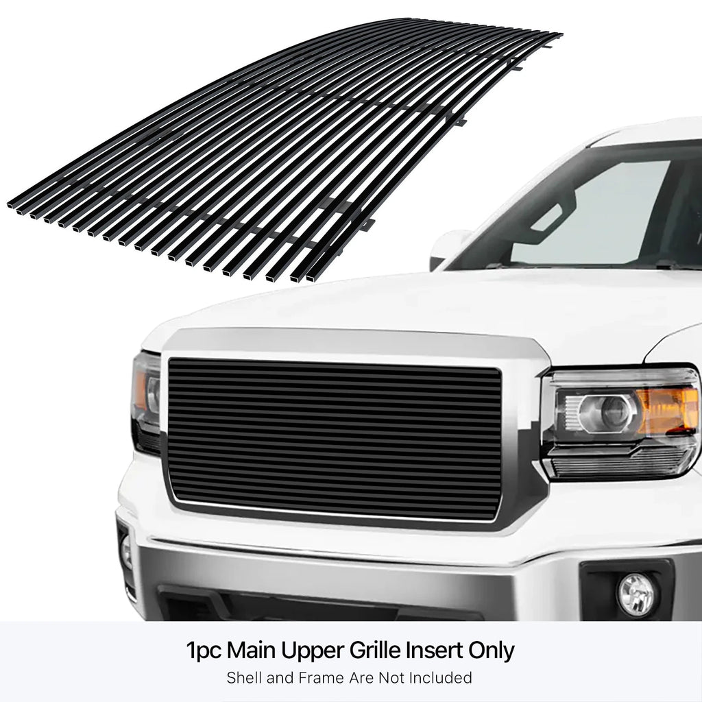 Upper Stainless Steel Black Billet Grille Insert for GMC Sierra 1500 (2014-2015)