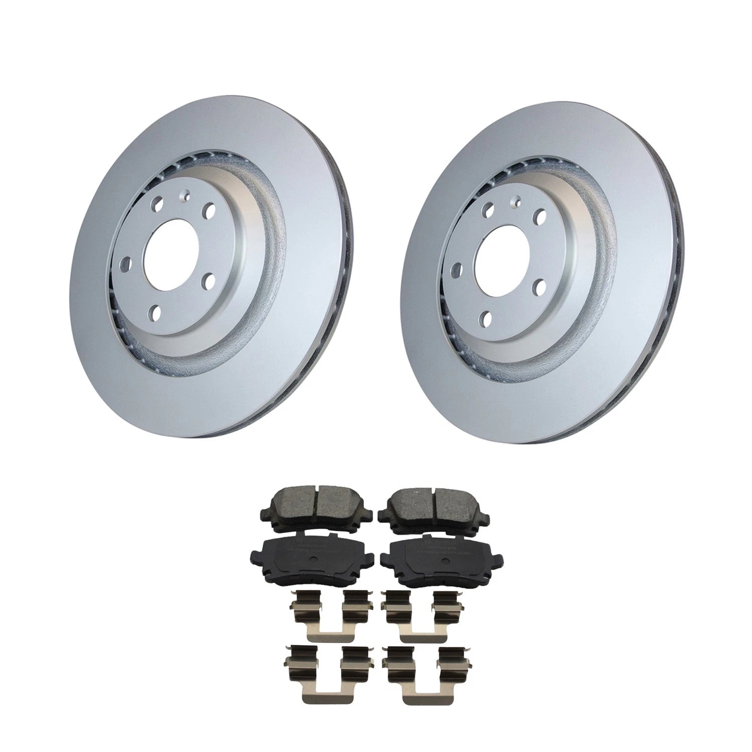 Hella Rear Vented Rotors & Bosch QuietCast Brake Pads Kit for Audi A6 Quattro