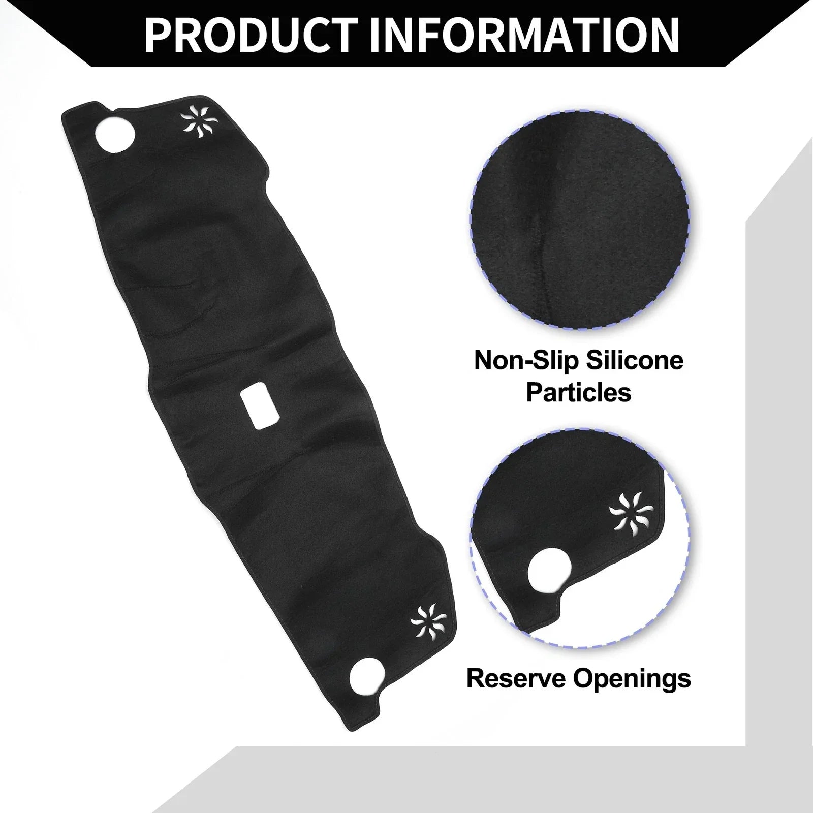 Dashboard Cover Mat for Honda Vezel RV3-RV6 (2021-2024) Black Protector Set