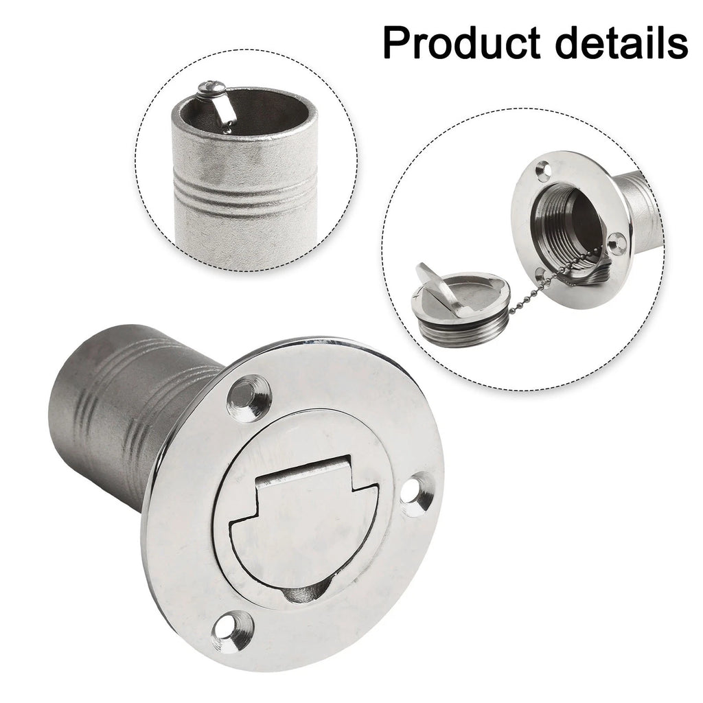 Keyless Fuel Tank Cap for Boat and RVs (12 Inch, Stainless Steel)