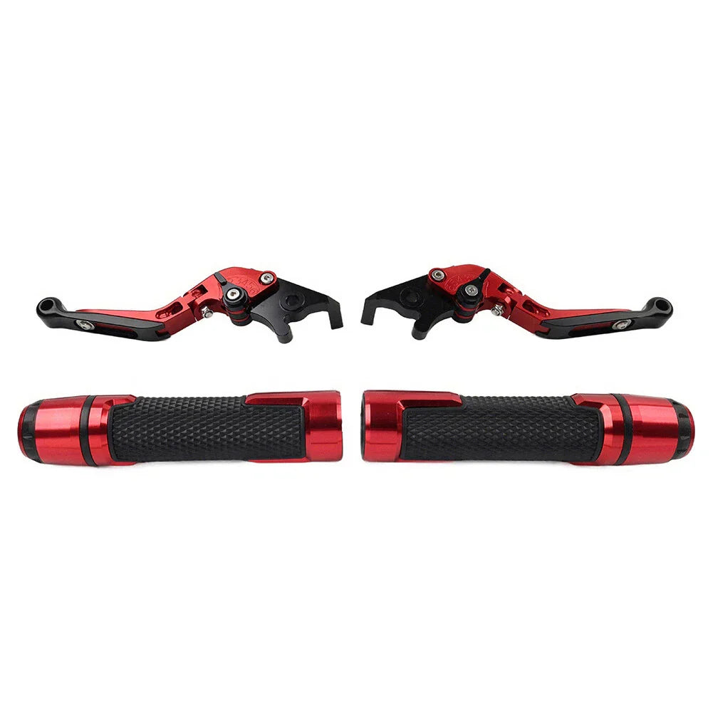 Red Extendable Brake Clutch Levers Grip Set for Suzuki GSXR600/750 (2006-2019)