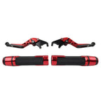 Red Extendable Brake Clutch Levers Grip Set for Suzuki GSXR600/750 (2006-2019)