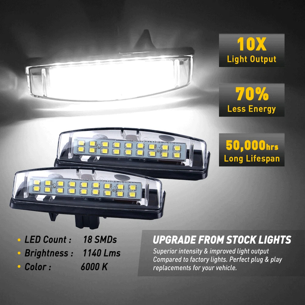 LED License Plate Light for Toyota Camry (2002–2011) Lexus RX330 RX350 (2004–2009)