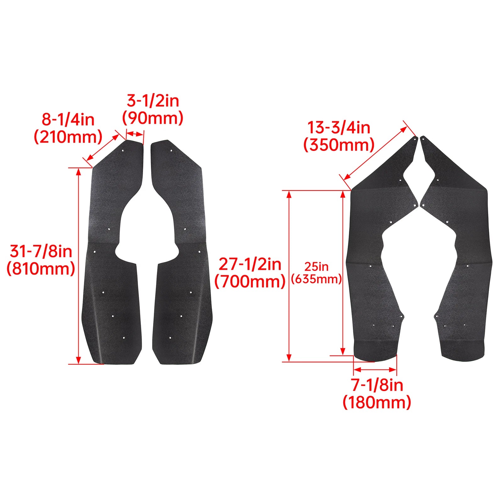 Set of 4 Fender Flares Extensions for Polaris RZR S 800 (2009–2014)