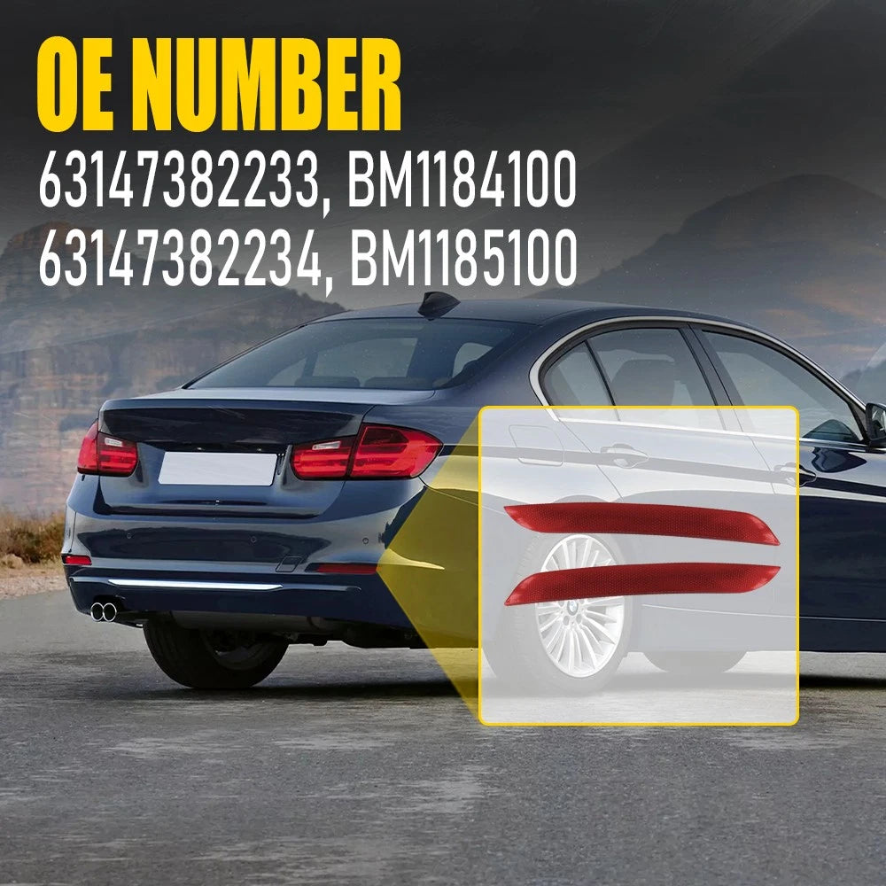 Rear Side Bumper Reflector Pair for BMW 320i 328i 335i 428i 430i 435i 440i (2012–2019)