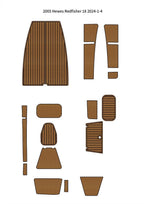 Swim Platform Cockpit Mat for Hewes Redfisher 18 (2005) - EVA Foam Teak Flooring