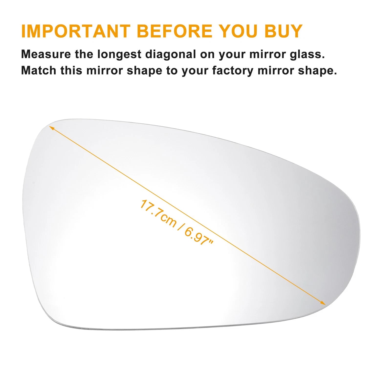Heated Right Side White Mirror Glass for KIA Ceed (2018–2022)