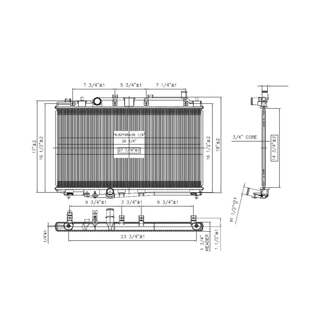 Replacement Plastic/Aluminum Radiator For 2016-2021 Honda HRV