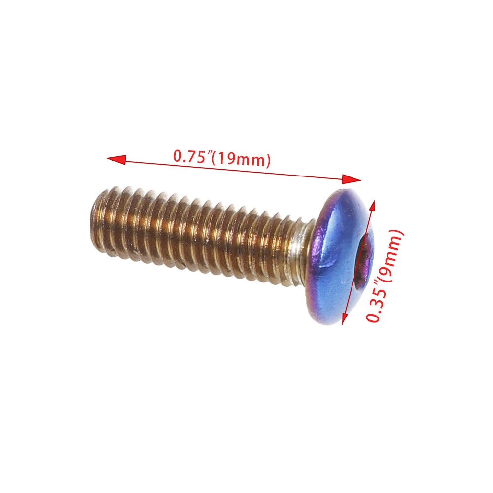 Set of 8 Steering Wheel Conical Screws with Allen Key - Blue