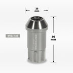 20Pc M12X1.5 Gunmetal JDM Open End Aluminum Spline Wheel Lug Nuts + Key