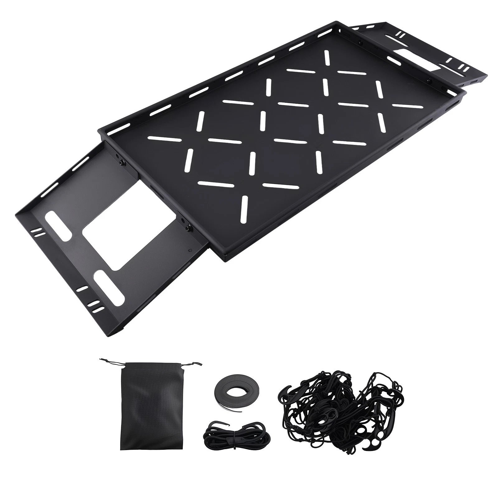 Black Steel Cargo Basket for Jeep Wrangler JK JL (2007–2026) Unlimited 4-Door