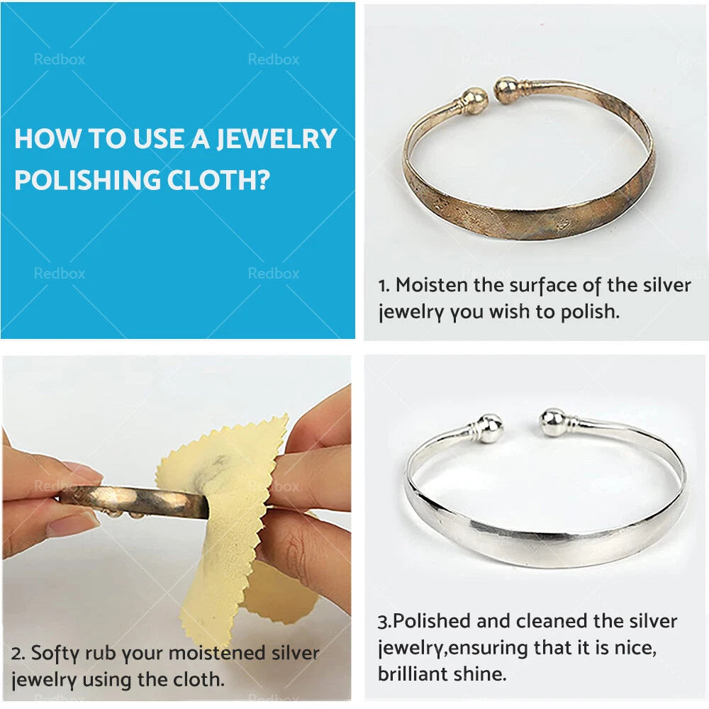 250PCS Jewelry Cleaning Cloth for Silver Gold Brass Coin Ring