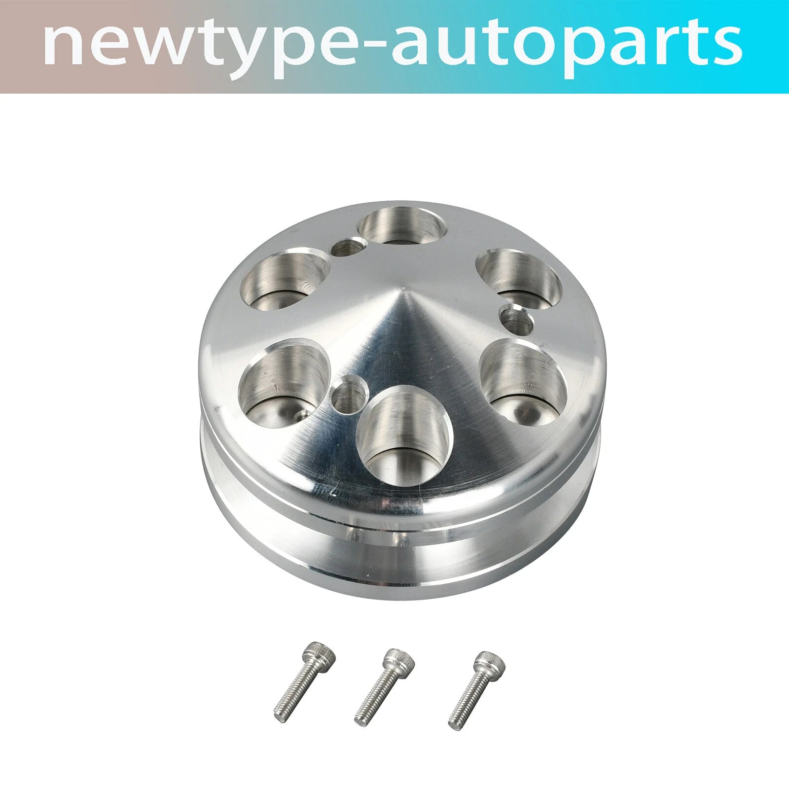 Aluminum Alternator Pulley with Nose Cone Cover for GM SBC (283-400)