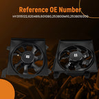 2X Radiator Cooling Fan for Hyundai Accent 1.6L (2007–2011) 253800M10 977300M000