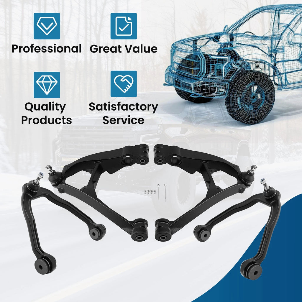 Upper Lower Control Arms for GMC Sierra Silverado 1500 4WD (1999–2006)