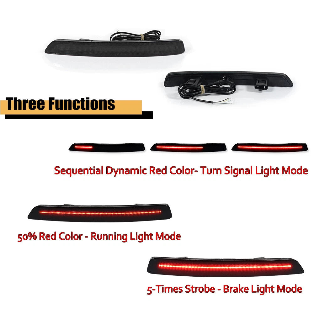 Smoked Sequential LED Turn Signal Brake Rear Fog Lights for Acura TL (2012–2014)