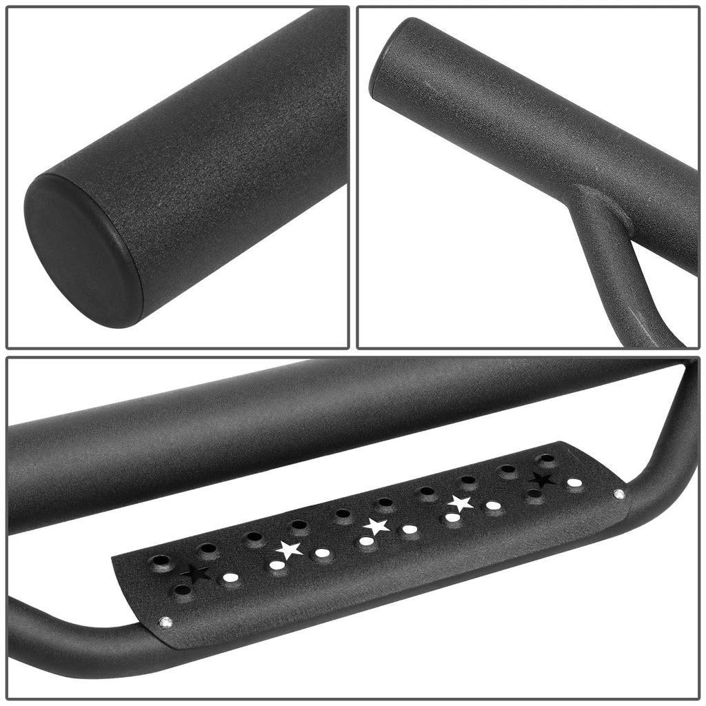 3" Steel Round Tube Step Nerf Bar Running Boards for Wrangler JL (2018–2021)