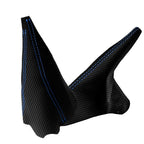 Manual & E Brake Boot Set for Ford Mustang (1994–2004) Carbon Fiber Blue Stitch