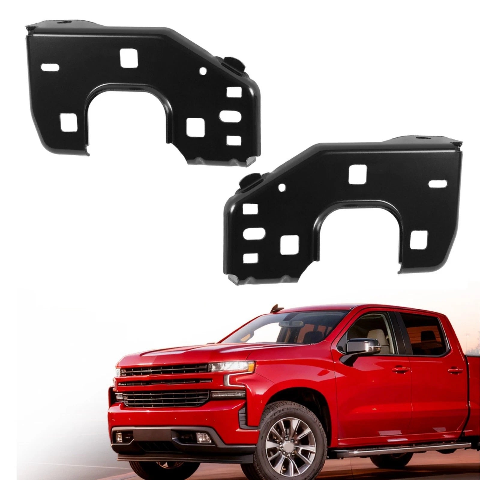 Set of 2 Front Bumper Bracket Retainers for Chevy Silverado Sierra 1500 (2019–2025)