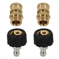 Set of 2 M22 14mm Pressure Washer Adapter Quick Connect 1/4'' Brass 5000PSI