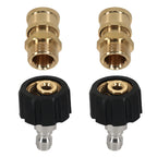 Set of 2 M22 14mm Pressure Washer Adapter Quick Connect 1/4'' Brass 5000PSI