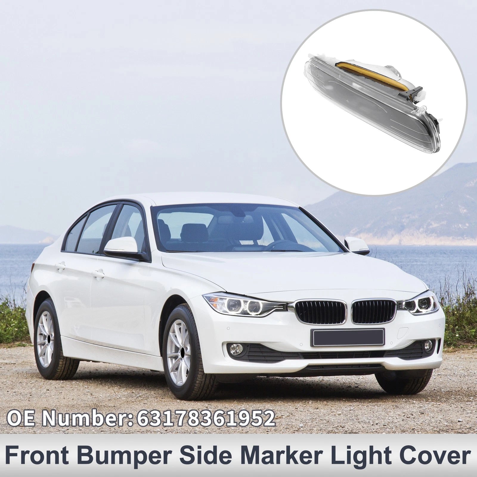 Right Front Bumper Side Marker Light Cover for BMW 3 Series (No. 63178361952)