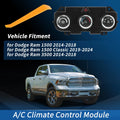 A/C Heater Climate Control Module Panel 68268190AA for Dodge Ram 1500 (2014–2018)