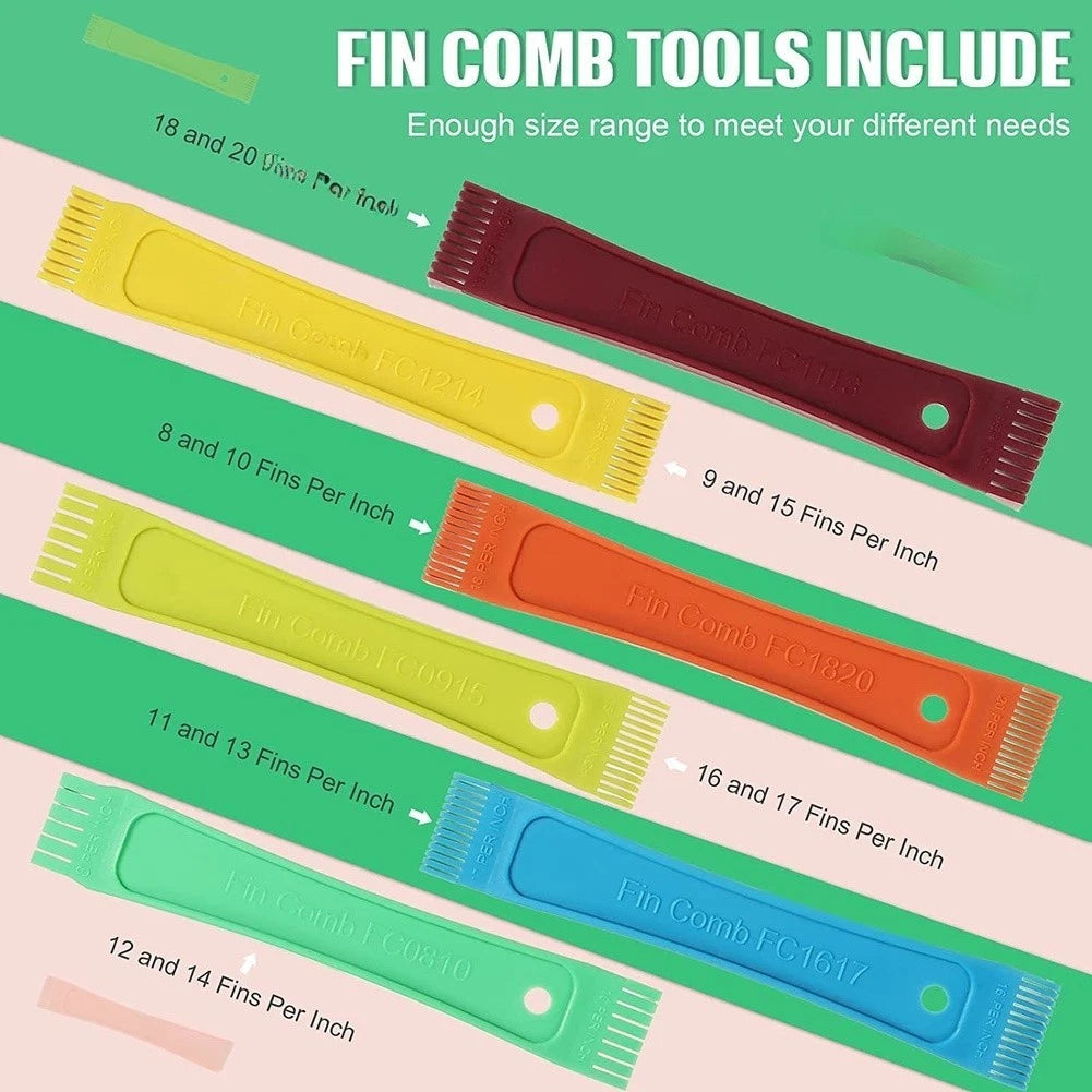 Set of 6 AC Radiator Fin Comb Cleaning Brushes for Condenser Coil Repair