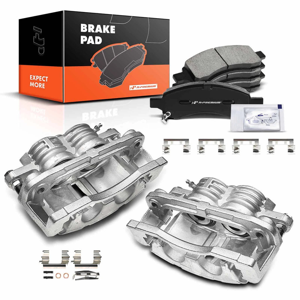 Pair Front Brake Calipers & Ceramic Brake Pads for Chevrolet SSR (2006)