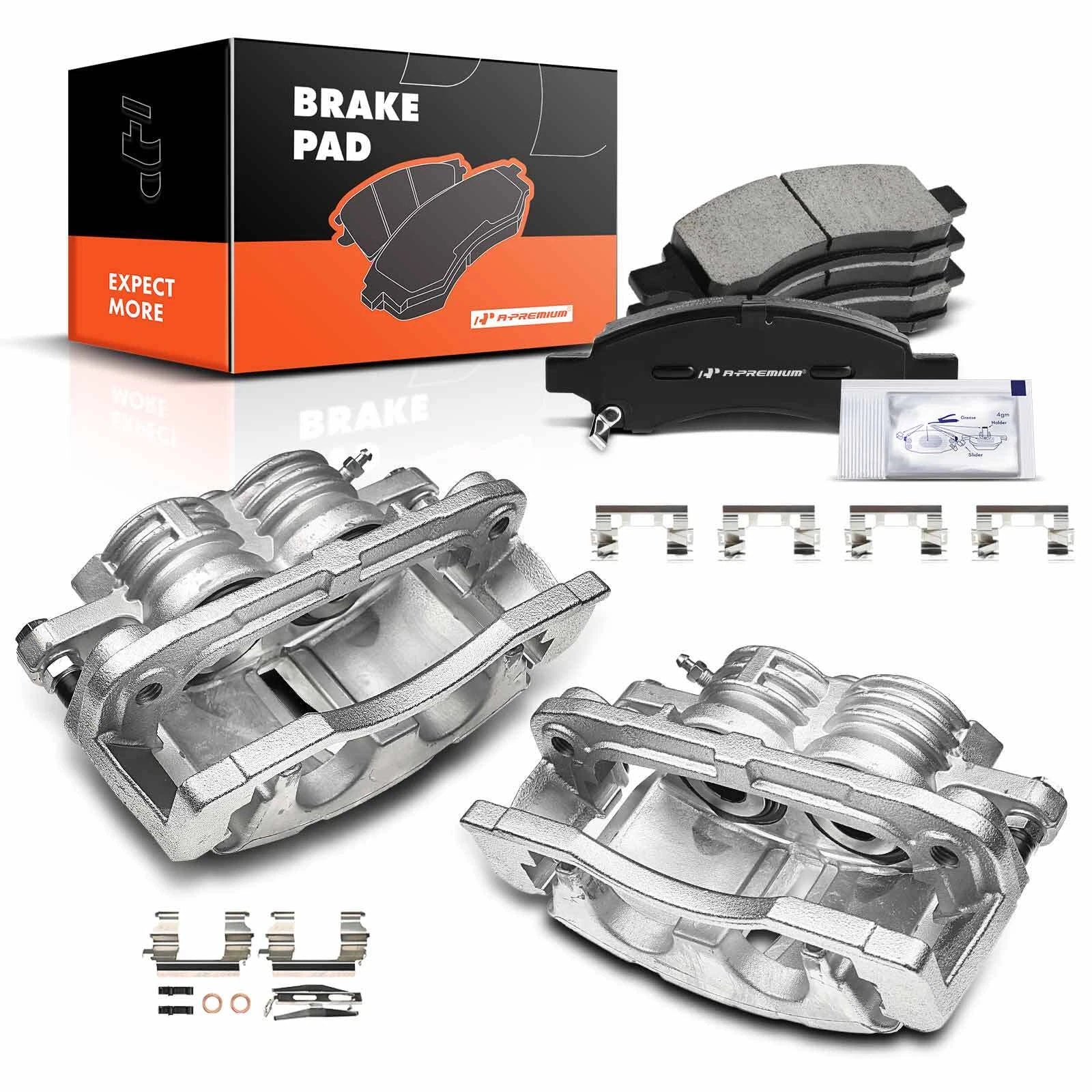 Pair Front Brake Calipers & Ceramic Brake Pads for Chevrolet SSR (2006)