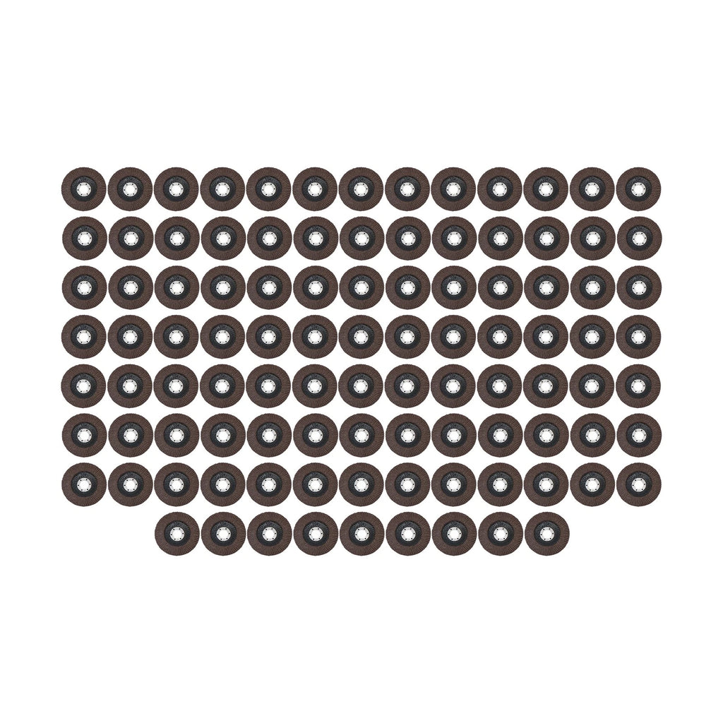 Set of 100 Zirconia Flap Discs 4.5" 40 Grit for Grinding and Sanding