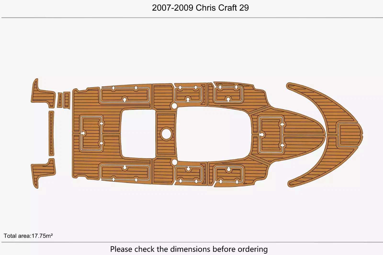 EVA Pad Foam Teak Deck Flooring for Chris Craft 29 (2007)