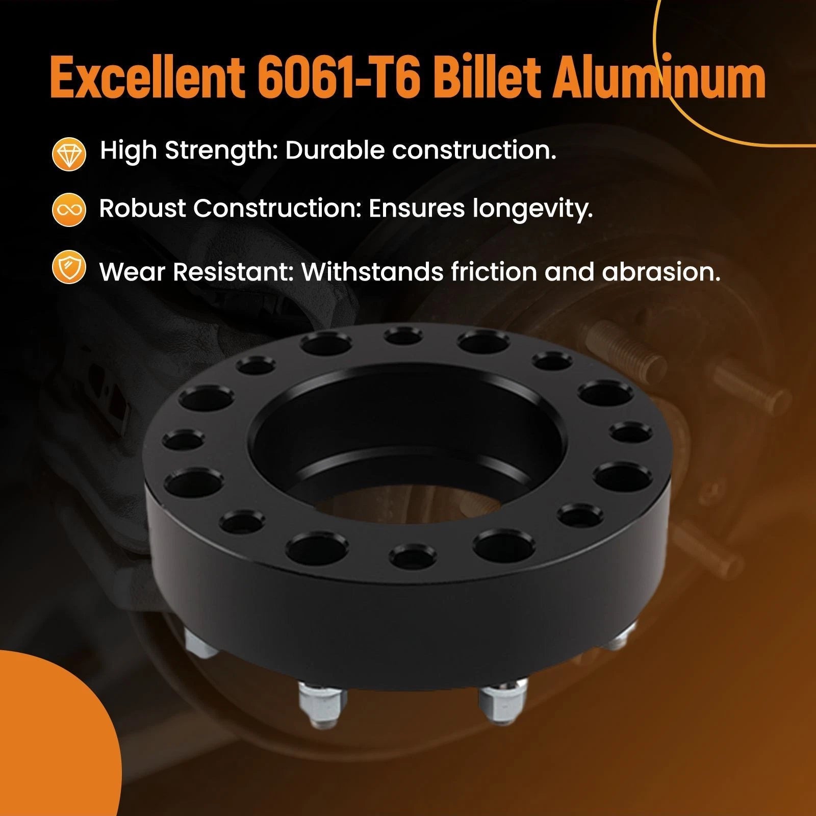 Set of 2 Hub Wheel Spacers for Chevy Silverado GMC Sierra 2500HD 3500HD (2011–2024)