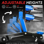 3 Ton Hydraulic Floor Jack with Swivel Casters for (6000lbs)
