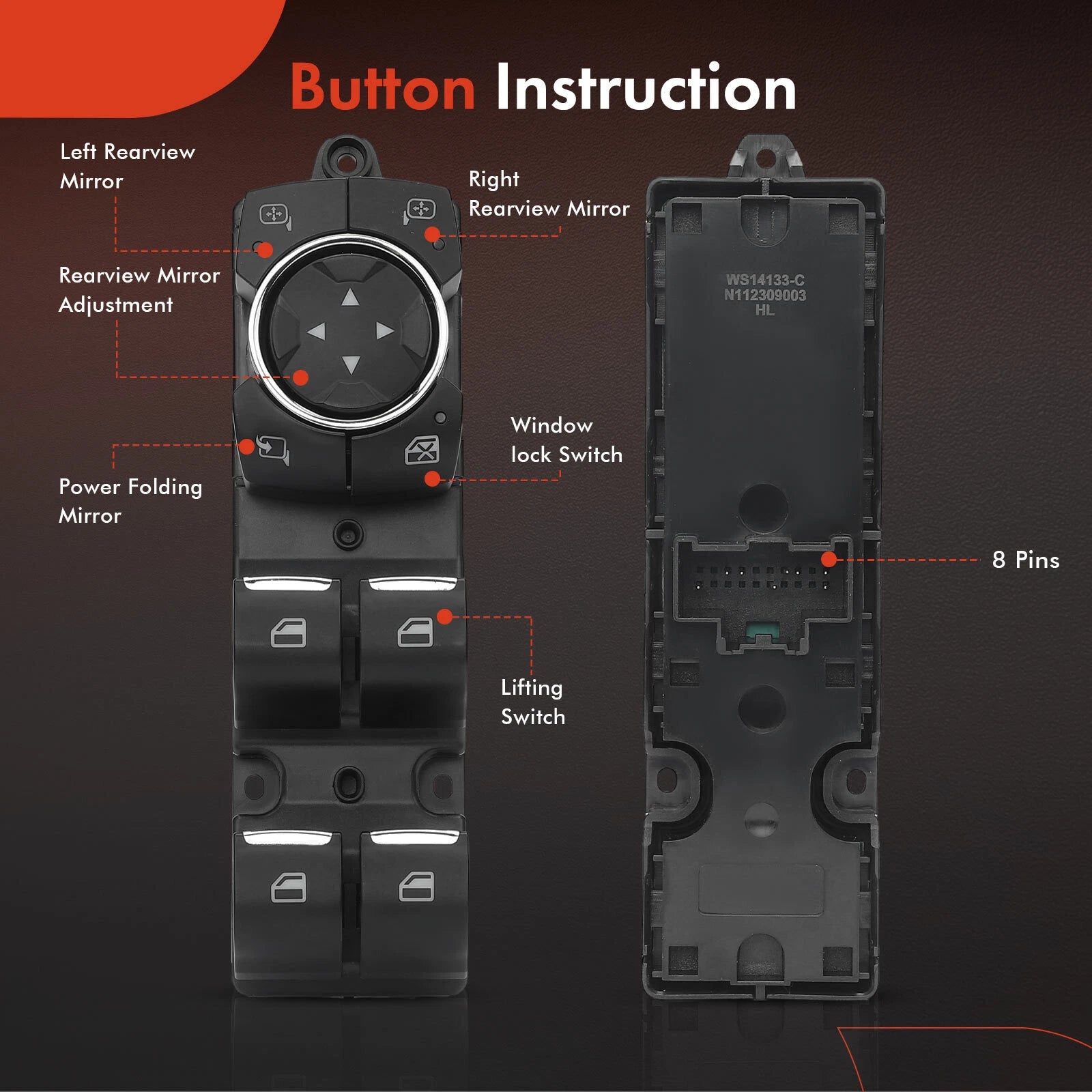 Power Window Switch for Ford F-150 Raptor (2018)