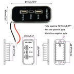 3 Ports PD Type-C USB Charger Socket for Car Boat ATV RV