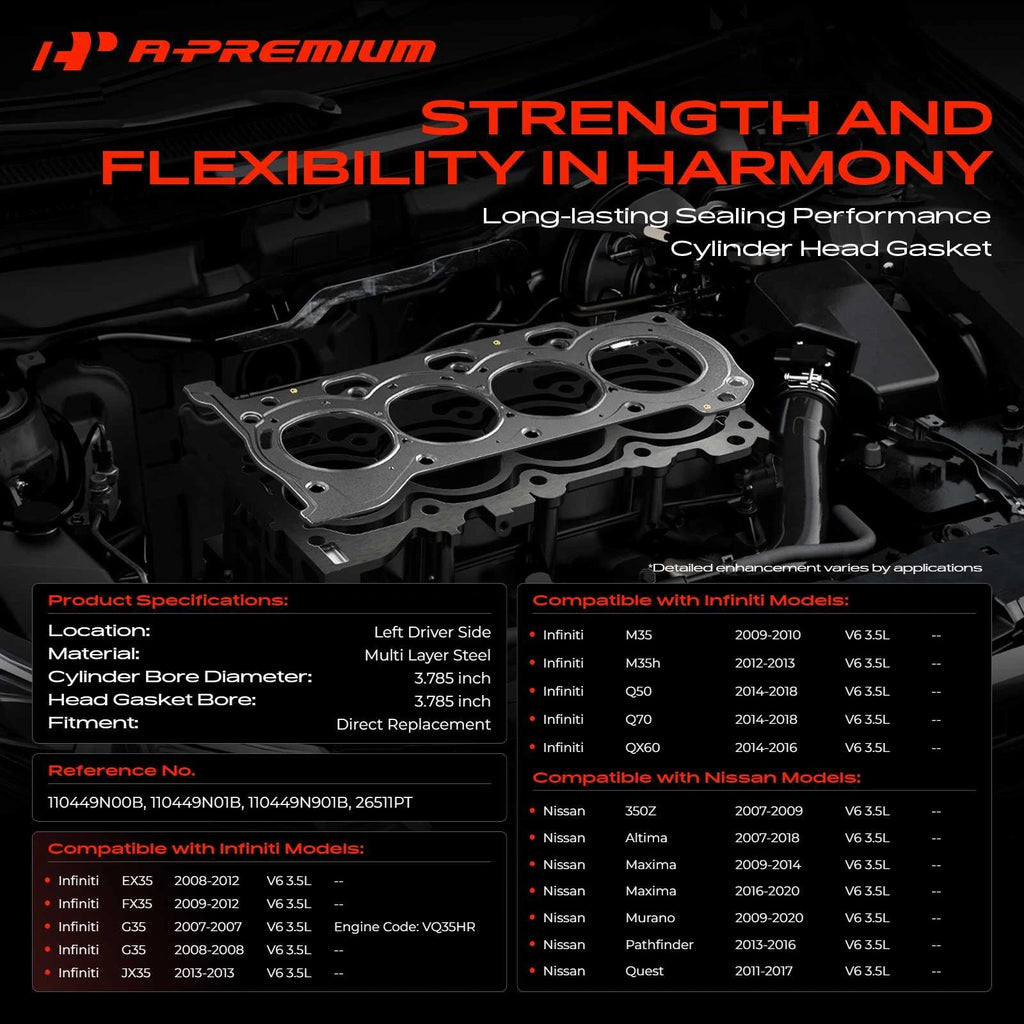 Cylinder Head Gasket for Nissan Altima (2007–2018) Pathfinder INFINITI